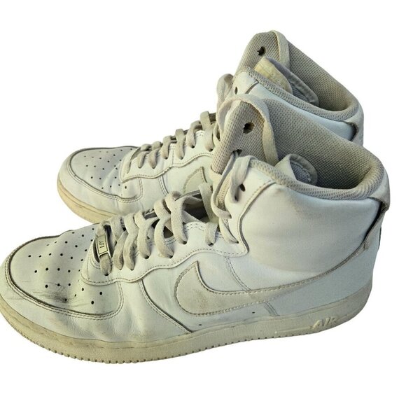 Nike Air Force 1 High-Top Sneakers CW2290-111 2020 White Leather Size 12.5 - Picture 2 of 7
